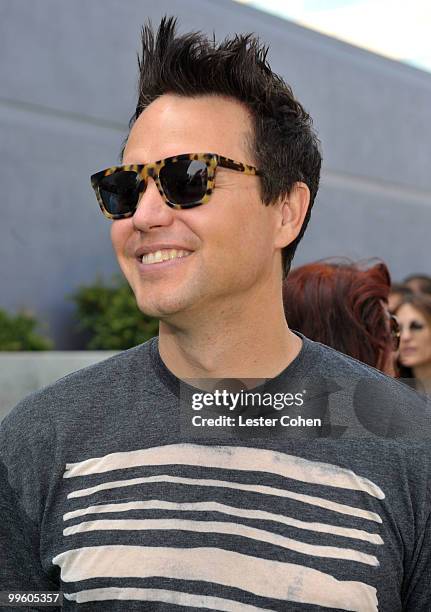 Musician Mark Hoppus arrives at the "Shrek Forever After" Los Angeles premiere held at Gibson Amphitheatre on May 16, 2010 in Universal City,...