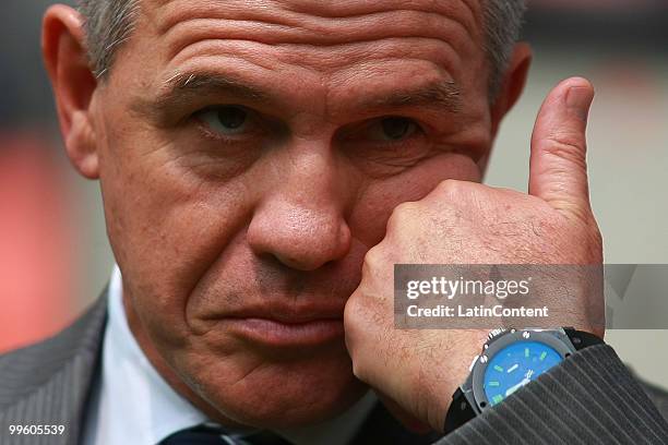 Head Coach of Mexico Javier Aguirre reacts during a friendly match against Chile as part of the Mexico National team preparation for the South Africa...