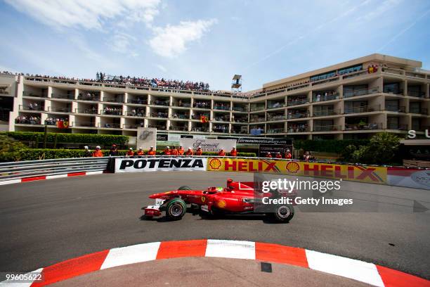 Felipe Massa of Brazil and Ferrari drives during the Monaco Formula One Grand Prix at the Monte Carlo Circuit on May 15, 2010 in Monte Carlo, Monaco.