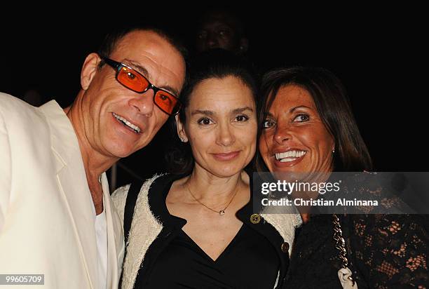 Jean Claude van Damme, Gladys Portugues and guest attends the Variety Celebrates Ashok Amritraj event held at the Martini Terraza during the 63rd...