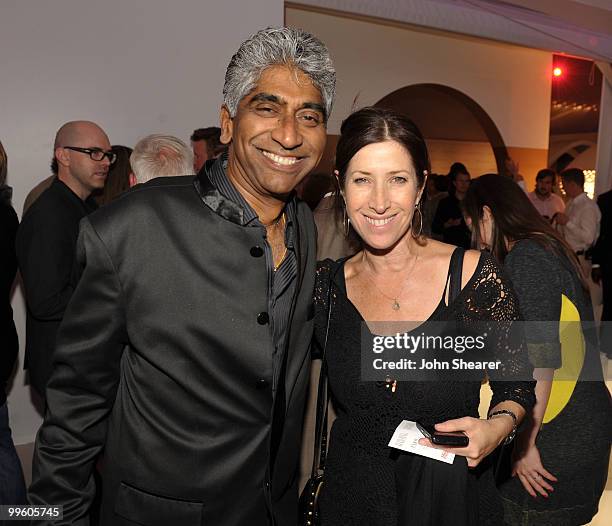 Producer Ashok Amritraj and Rena Ronson attend the Variety Celebrates Ashok Amritraj event held at the Martini Terraza during the 63rd Annual...