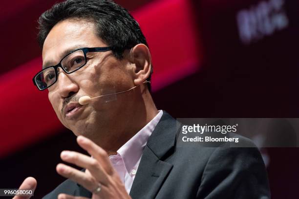 Nick Sugimoto, chief executive officer of Honda R&D Innovations Inc., speaks during the Rise conference in Hong Kong, China, on Wednesday, July 11,...