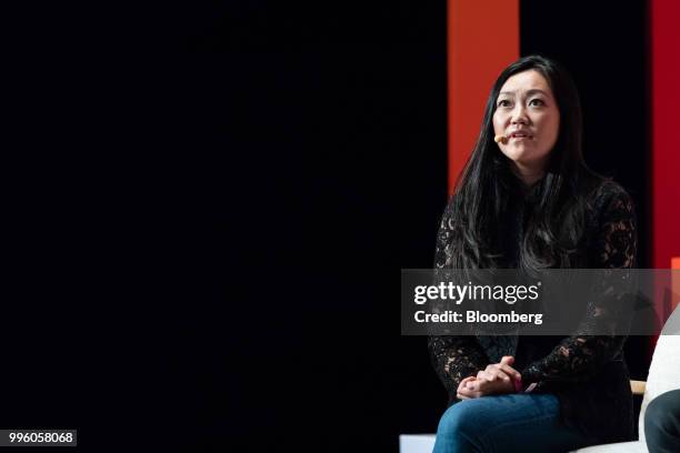 Anna Fang, chief executive officer and partner at ZhenFund, speaks during the Rise conference in Hong Kong, China, on Wednesday, July 11, 2018. The...