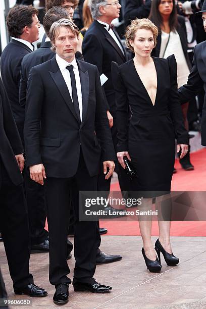 Mads Mikkelsen and Noomi Rapace depart the 'The Princess of Montpensier' Premiere held at the Palais des Festivals of Cannes on May 16, 2010 in...