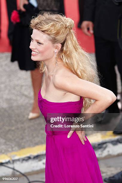 Melanie Thierry departs the 'The Princess of Montpensier' Premiere held at the Palais des Festivals of Cannes on May 16, 2010 in Cannes, France.