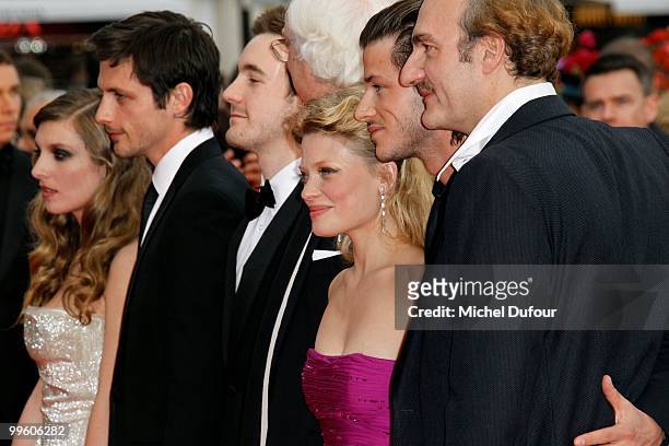 Raphael Personnaz, Gregoire Leprince-Ringuet, actress Melanie Thierry and director Bertrand Tavernier and actor Gaspard Ulliel attend "The Princess...