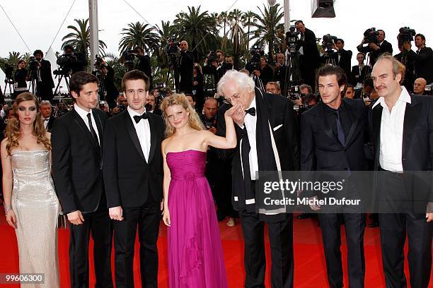 Raphael Personnaz, Gregoire Leprince-Ringuet, actress Melanie Thierry and director Bertrand Tavernier and actor Gaspard Ulliel attend "The Princess...