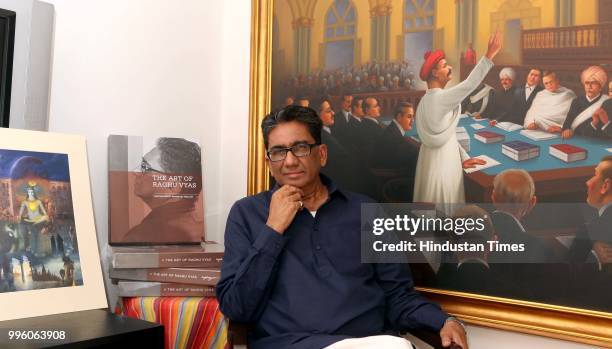 Delhi-based artist Raghu Vyas poses during an exclusive interview with HT City-Hindustan Times, at Lajpat Nagar, on July 4, 2018 in New Delhi, India....