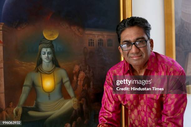 Delhi-based artist Raghu Vyas poses during an exclusive interview with HT City-Hindustan Times, at Lajpat Nagar, on July 4, 2018 in New Delhi, India....