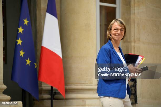 French Culture Minister Francoise Nyssen leaves on July 11, 2018 after a weekly cabinet meeting at the Elysee palace in Paris.