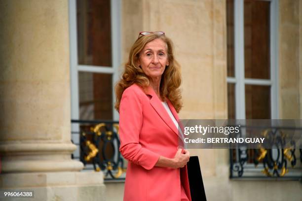 French Justice Minister Nicole Belloubet leaves on July 11, 2018 after a weekly cabinet meeting at the Elysee palace in Paris.