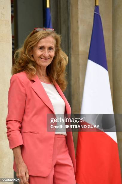 French Justice Minister Nicole Belloubet leaves on July 11, 2018 after a weekly cabinet meeting at the Elysee palace in Paris.