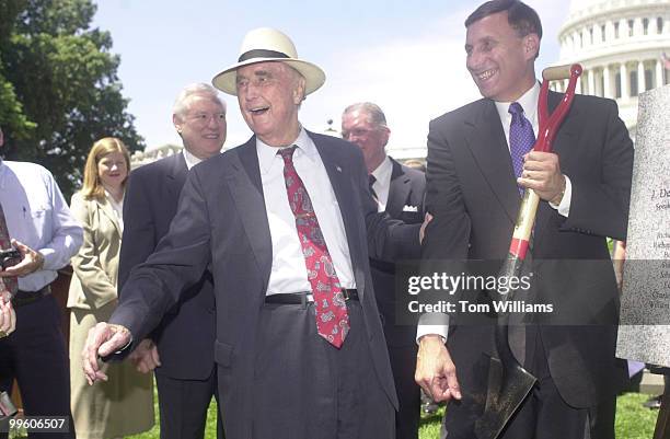 Rep. John Mica nad Senator Strom Thurmond celebrate after the U.S. Capitol Ground Breaking Ceremony.