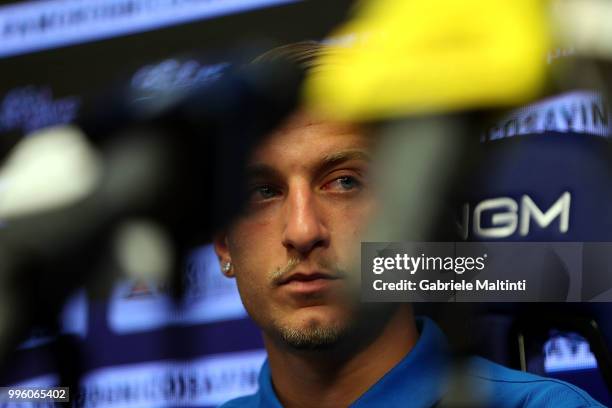 Antonino La Gumina of Empoli Fc during the press conference on July 11, 2018 in Empoli, Italy.