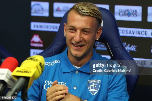 Antonino La Gumina of Empoli Fc during the press conference on July 11, 2018 in Empoli, Italy.