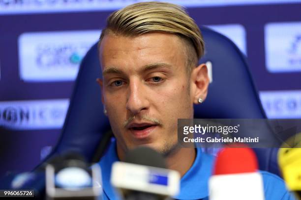 Antonino La Gumina of Empoli Fc during the press conference on July 11, 2018 in Empoli, Italy.