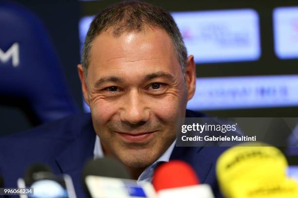 Riccardo Pecini of Empoli FC during the press conference on July 11, 2018 in Empoli, Italy.