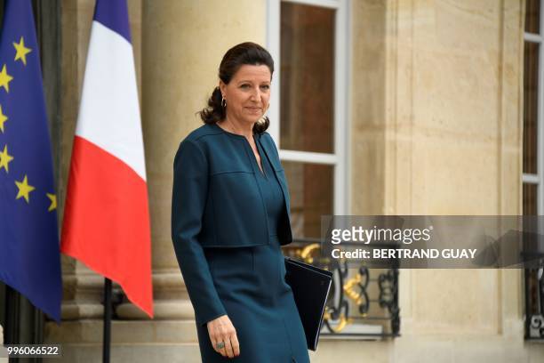 French Minister for Solidarity and Health Agnes Buzyn leaves on July 11, 2018 after a weekly cabinet meeting at the Elysee palace in Paris.