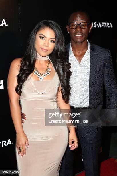 Brandi Marie King and Wusgood Wes Armstrong attend a celebration for The July 13th Global Launch of ZEUS presented by SAG-AFTRA and The Zeus Network...