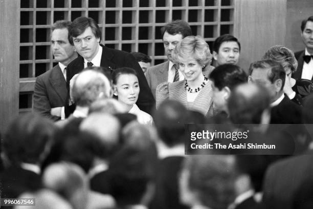 Princess Diana, Princess of Wales attends the reception of the Japan-British Society at Hotel Okura on May 11, 1986 in Tokyo, Japan.