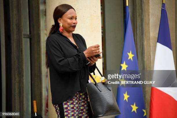 French Sports Minister Laura Flessel leaves on July 11, 2018 after a weekly cabinet meeting at the Elysee palace in Paris.