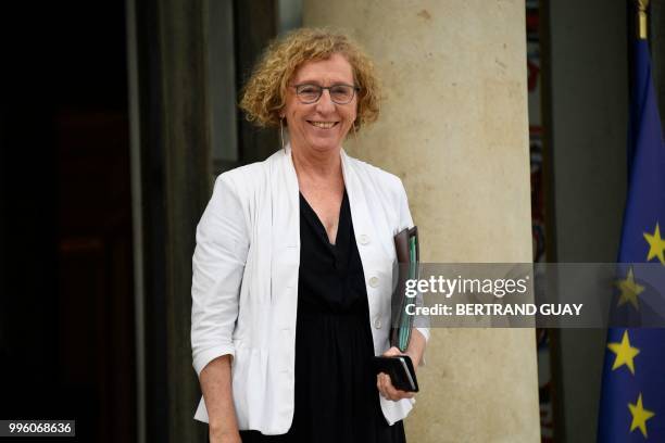 French Labour Minister Muriel Penicaud leaves on July 11, 2018 after a weekly cabinet meeting at the Elysee palace in Paris.