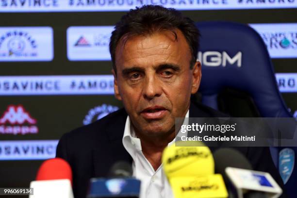 Fabrizio Corsi president of Empoli FC during a press conference on July 11, 2018 in Empoli, Italy.