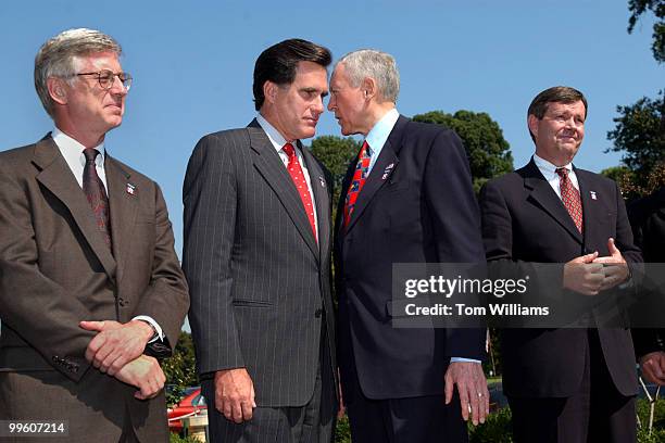 From left Mayor Rocky Anderson of Salt Lake City, Mitt Romney, President and CEO of the Salt Lake Organizing Committee for the Olympic Winter Games,...