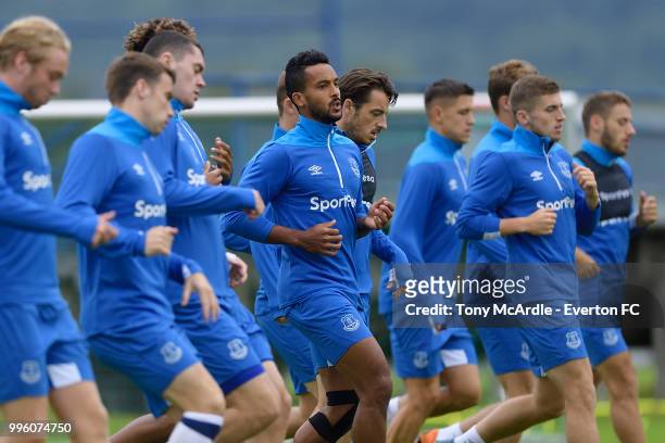 Cenk Tosun of Everton during the Everton training session on July 11, 2018 in Bad Mitterndorf, Austria.