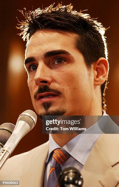 Kevin Richardson of the band Backstreet Boys, speaks at a news conference opposing mountiantop removal of coal which is destroying the countryside,...