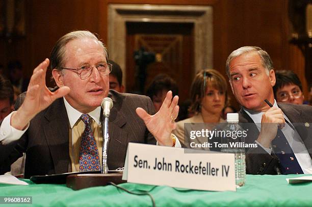 Sen. John D. Rockefeller, D-W.V., testifies alongside Gov. Howard Dean, D-Vt., at a Committee on Aging Hearing examining solutions to the nation's...