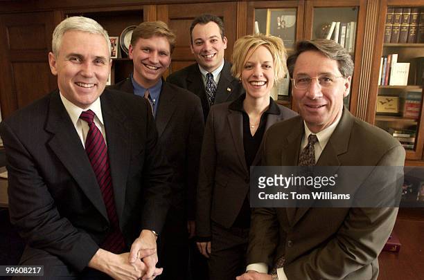From left, Rep. Mike Pence, R-Ind., Derek Karachner, Ian Slatter, Molly Jurmu, Mark Ahearn