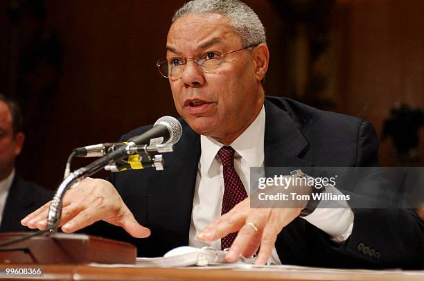 Secretary of State, Colin Powell,tesifies during a Senate Appropriations Committee on "Homeland Security and the FY2002 Supplemental Appropriations...