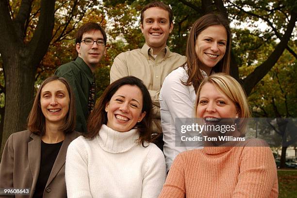 First row from left: Amber Jones, Elena Glas, Alison Warner, back row: John Young, Evan Cash, Kathleen Cullinan.