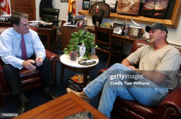 Louisiana native Trace Adkins meets with Rep. Billy Tauzin, R-La., before the country music singer performed at a fundraiser for republican members...