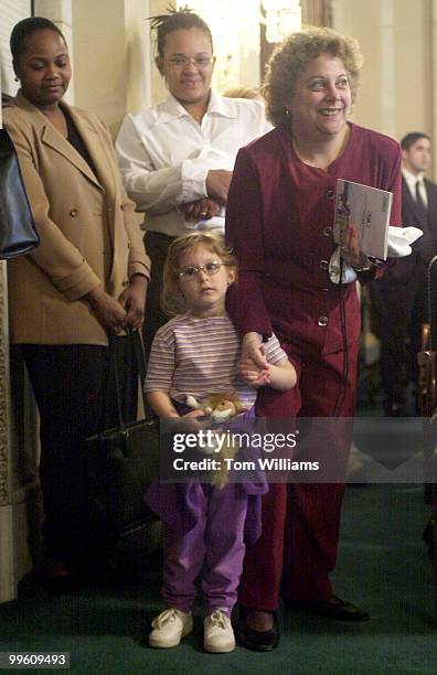 Stacy Norris of the Sergant at Arms office and her daughter Emily at the "Take Your Daughter to Work Day" event which featureed a Q&A session with...