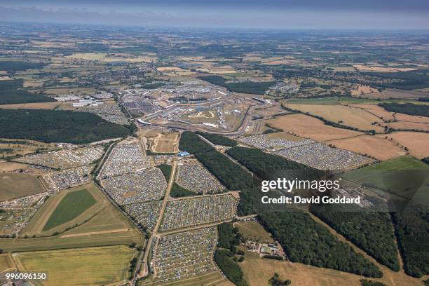 JUlY, 2018. Aerial View of the British Grand Prix at Silverstone, on 8th July 2018. Aerial Photograph by David Goddard/ Getty Images