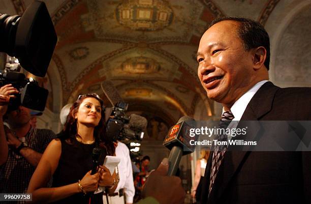 Director of "Windtalkers", John Woo, arrives at the Library of Congress for a reception after the Congressional Gold Medal presentation honoring the...