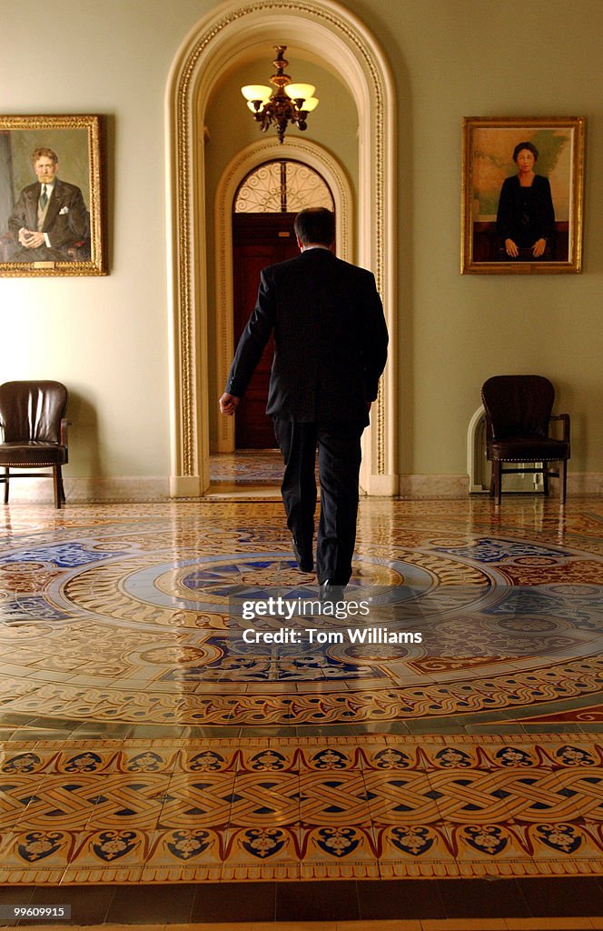 Jeff Kent walks through the Ohio Clock corridor.