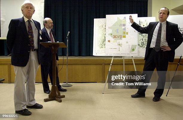 Peter May, Project Administrator of the Capitol Visitor's Center talks to The Capitol Hil Resortaion Society and Hill residences along with Alan...