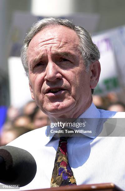 Sen. Tom Harkin, D-IA, speaks at a press conference on the East Front Steps, marking the beginning of the Senate debate on bipartisan...