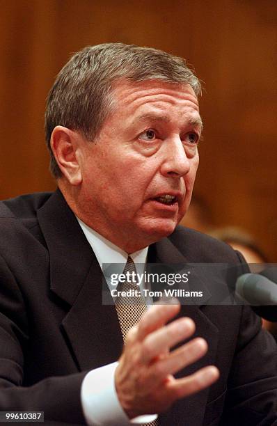 Attorney General John Ashcroft testifies at a House Judiciary Committee Hearing on new terrorism laws.