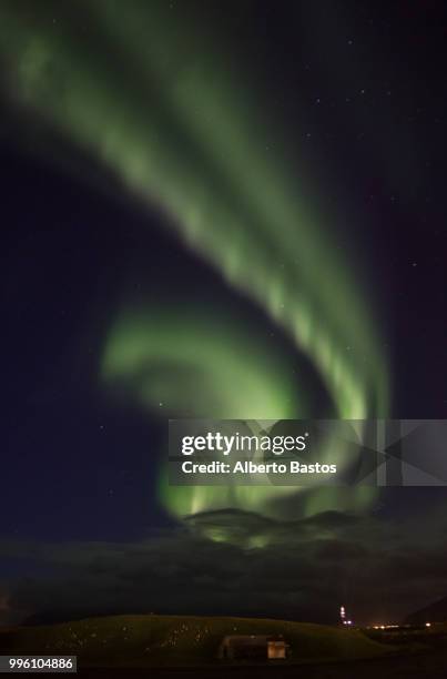 northern lights at akranes, iceland - akranes bildbanksfoton och bilder