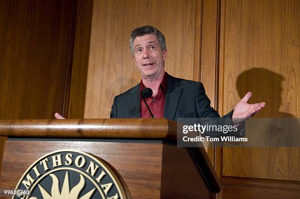 Host of America's Funniest Home Videos Tom Bergeron, speaks during a ceremony to donate objects from the show to the National Museum of American...