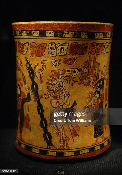 This Maya vase from the Guatemalan Highlands dates from AD 600-900, the Late Classic Maya period.