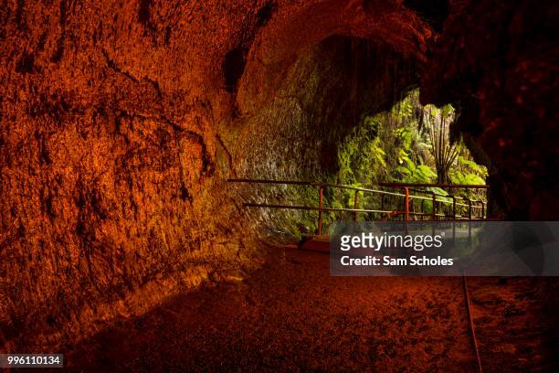 thurston lava tube - lava tube stock pictures, royalty-free photos & images