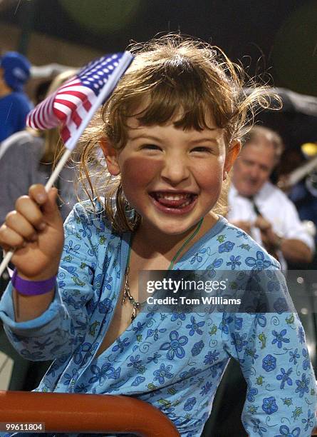 Alexa Schiff daughter of Rep. Adam Schiff, D-Calif., enjoys herself at the Congressional Baseball game in which the Republicans won 5-4.