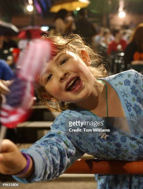 Alexa Schiff daughter of Rep. Adam Schiff, D-Calif., enjoys herself at the Congressional Baseball game in which the Republicans won 5-4.