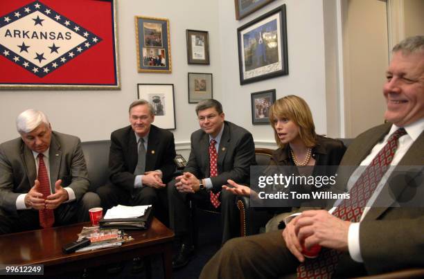 From left, Blue Dogs Allen Boyd, D-Fla., Dennis Moore, D-Kan., Mike Ross, D-Ark., Stephanie Herseth, D-S.D., and John Tanner, D-Tenn., are...