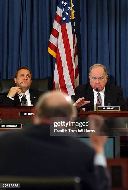 Ranking Member of the House Budget Committee, John Spratt, D-S.C., questions Secretary of Treasury, John Snow, during a hearing before the Committee...